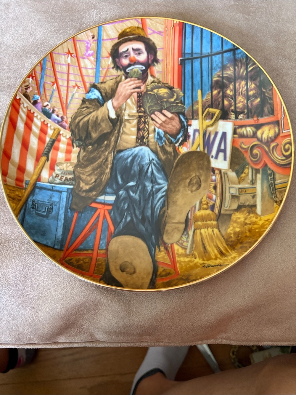 Emmett Kelly Vintage Circus Clown Decorative Plate - Multicolor